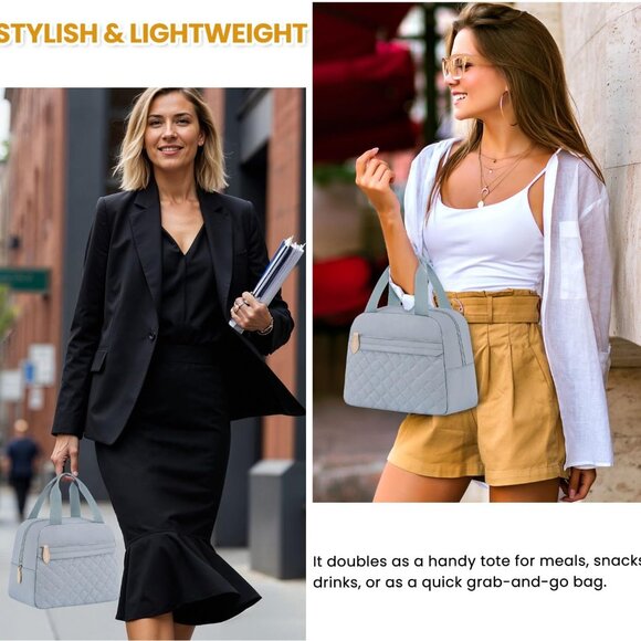 Insulated Lunch Bag for Women, Portable Lightweight Lunch Box for Adults, Reusab - Picture 6 of 7